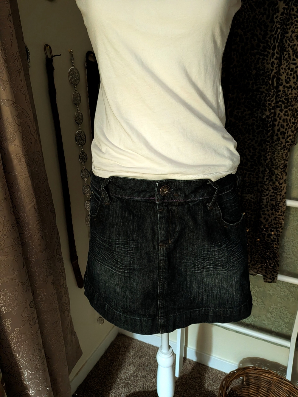 Size 11 Denim Purple Midi Skirt Y2K